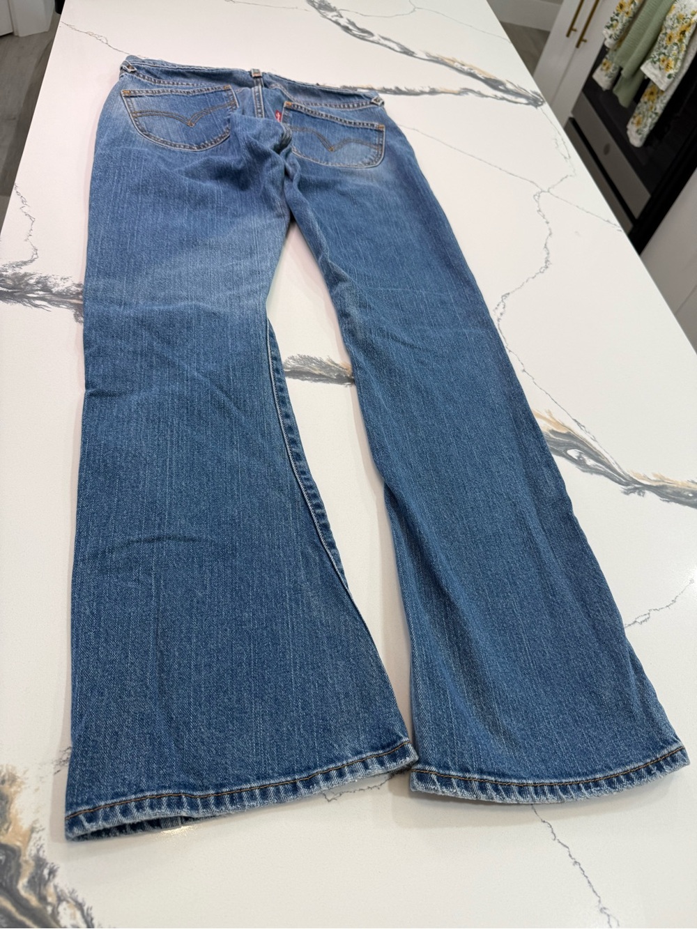 VTG Y2K Levi's Superlow Bootcut Jeans Womens 7M Blue Medium Wash Patch Pocket St